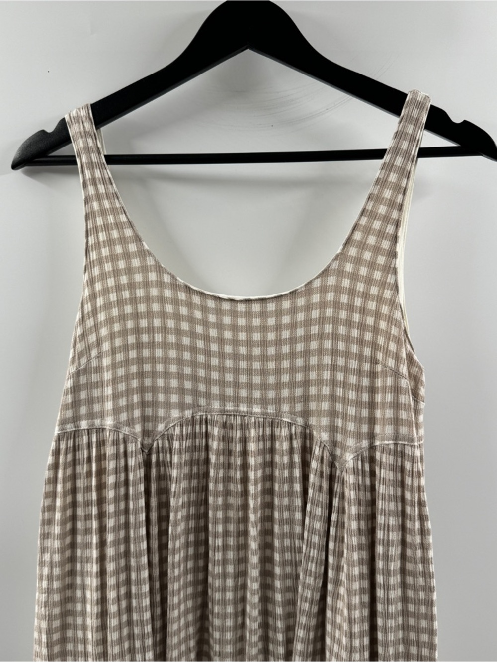 Beige Cream Gingham Dress – Women’s Small - Picture 2 of 8
